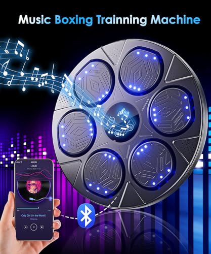 bedee Music Boxing Machine for Adults & Kids, Bluetooth Smart Boxing Training Machine with Gloves, Boxing Wall Mount Machine for Home, Office, Gym
