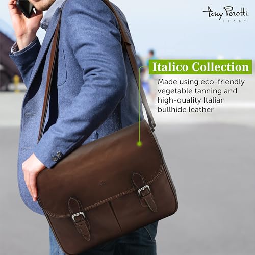 Bolso para portátil de cuero italiano Tony Perotti Lorenzo 14.5" miniatura 2