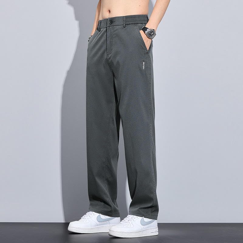 Men's Summer Thin Loose Straight Trendy Simple Versatile Wide Leg Casual Pants2