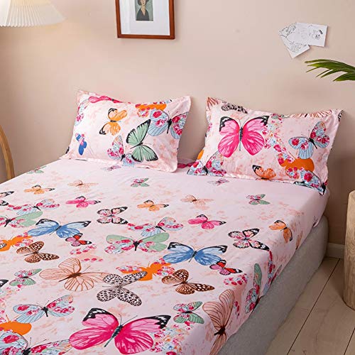 Feelyou FMDCLZSJ11 TWIN Kids Bed Sheet Set Twin Girls Teens Pink Butterfly Bedding Set Decorative Microfiber Polyester Animal Fitted Sheet thumb #2