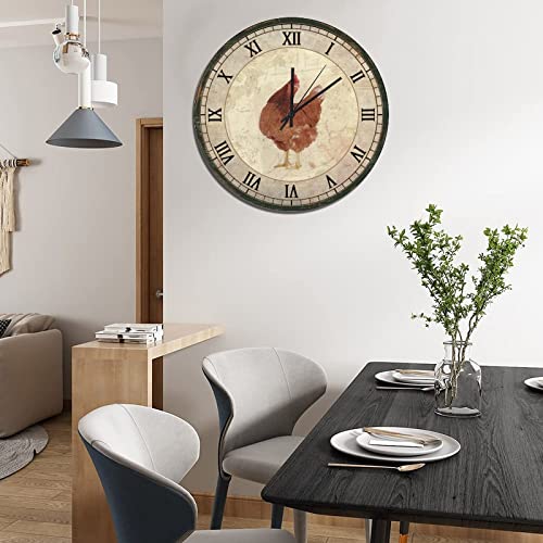 UFunhome-15-Inch-Retro-Wall-Clock-Round-Silent-Non-Ticking-Battery-Operated-Clock-Wood-for-LoftLiving-RoomClassroom-Decoration-Country-Rooster UFunhome 15 Inch Retro Wall Clock Round Silent Non Ticking Battery Operated Clock Wood for LoftLiving RoomClassroom Decoration Country Rooster