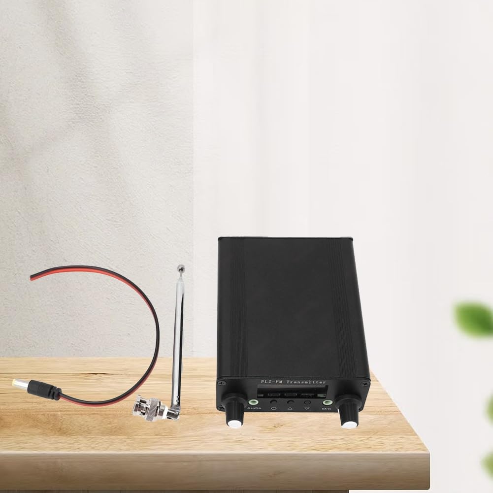 Émetteur FM Stéréo 76-108 MHz 5W Station de Radio à Longue Portée avec Prise Microphone.