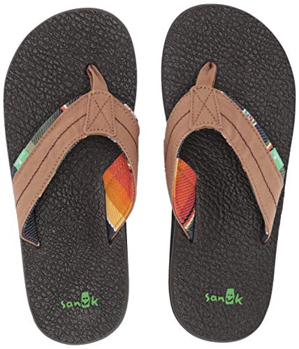 Sanuk Men's Beer Cozy 2 TX Flip-Flop, tan/Blanket, 12 M US