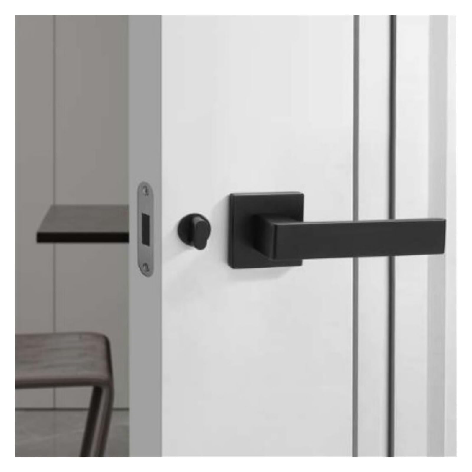 Serrure de porte magnétique en alliage de zinc noir pour chambre