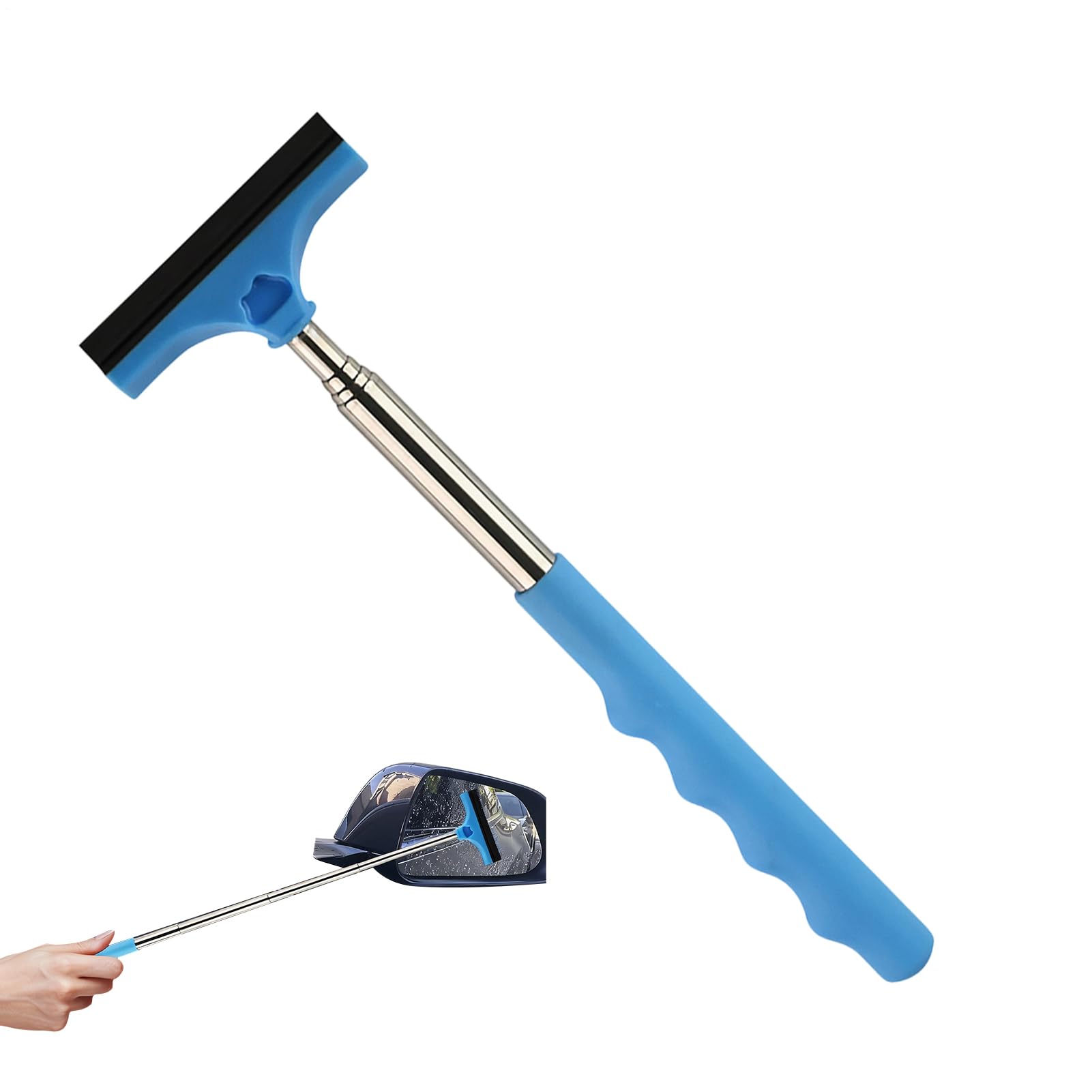 Portable Car Window Squeegee - Telescopic Windshield Cleaner | Made With PP Material And Stainless Steel, 18x5.59cm Size, Efficient Mirror Wiper For Trucks SUVs Sedans, Ideal For Outdoor Daily Commute