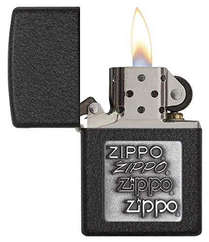 Encendedor de bolsillo Zippo Black Crackle miniatura 3