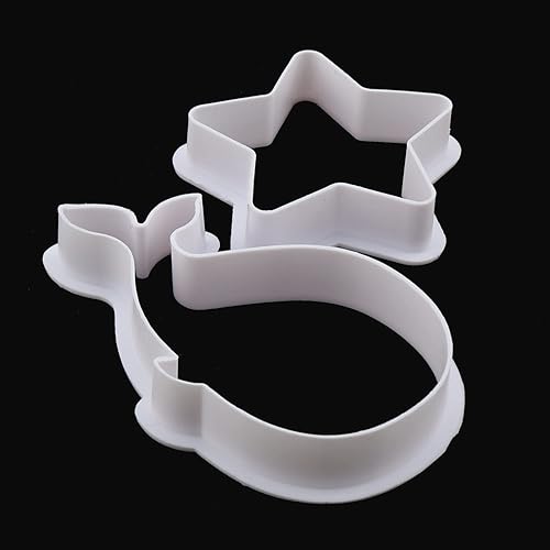 Miniatura 5 de Molde de galletas E-outstanding 1 juego de cortador de galletas de fondant de plástico, molde de plástico para hornear, émbolo de pastelería