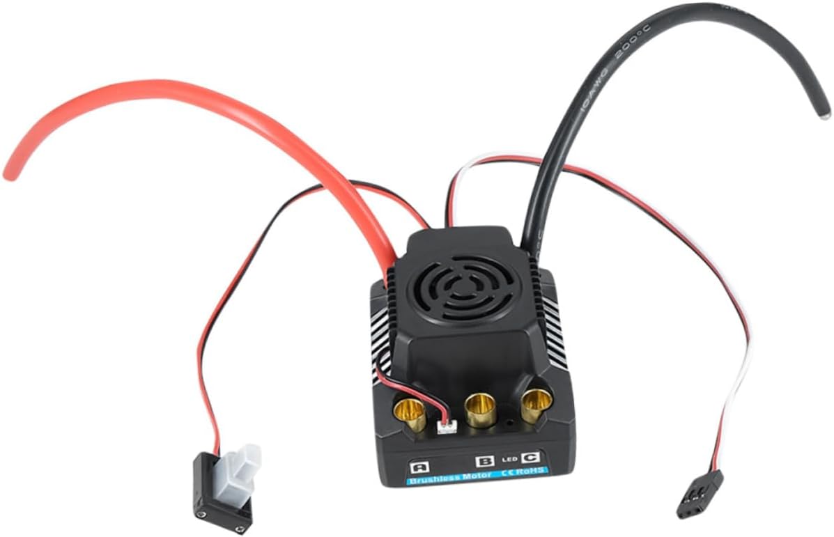 YARNOW Car Electronic Speed Controller for Vehicles High Efficiency Excellent Acceleration and Heat Dissipation Simple Design for Easy Programming