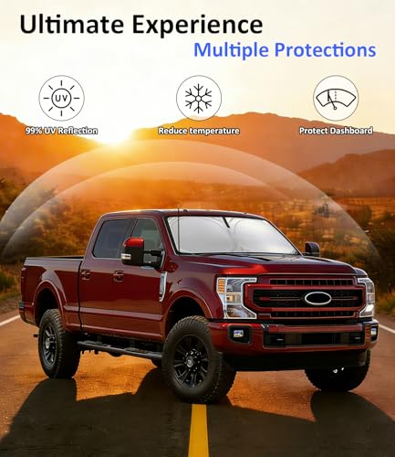 Image of Windshield Sun Shade Custom Fit for Ford Super Duty F250 F350 F450 F550 2017-2026