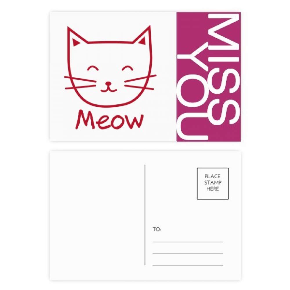 DIYthinkerCat Meow Simple Protect Animal Miss Postcard Set Thanks Card Mailing Side 20Pcs 5.7 inch x 3.8 inch MultiColor