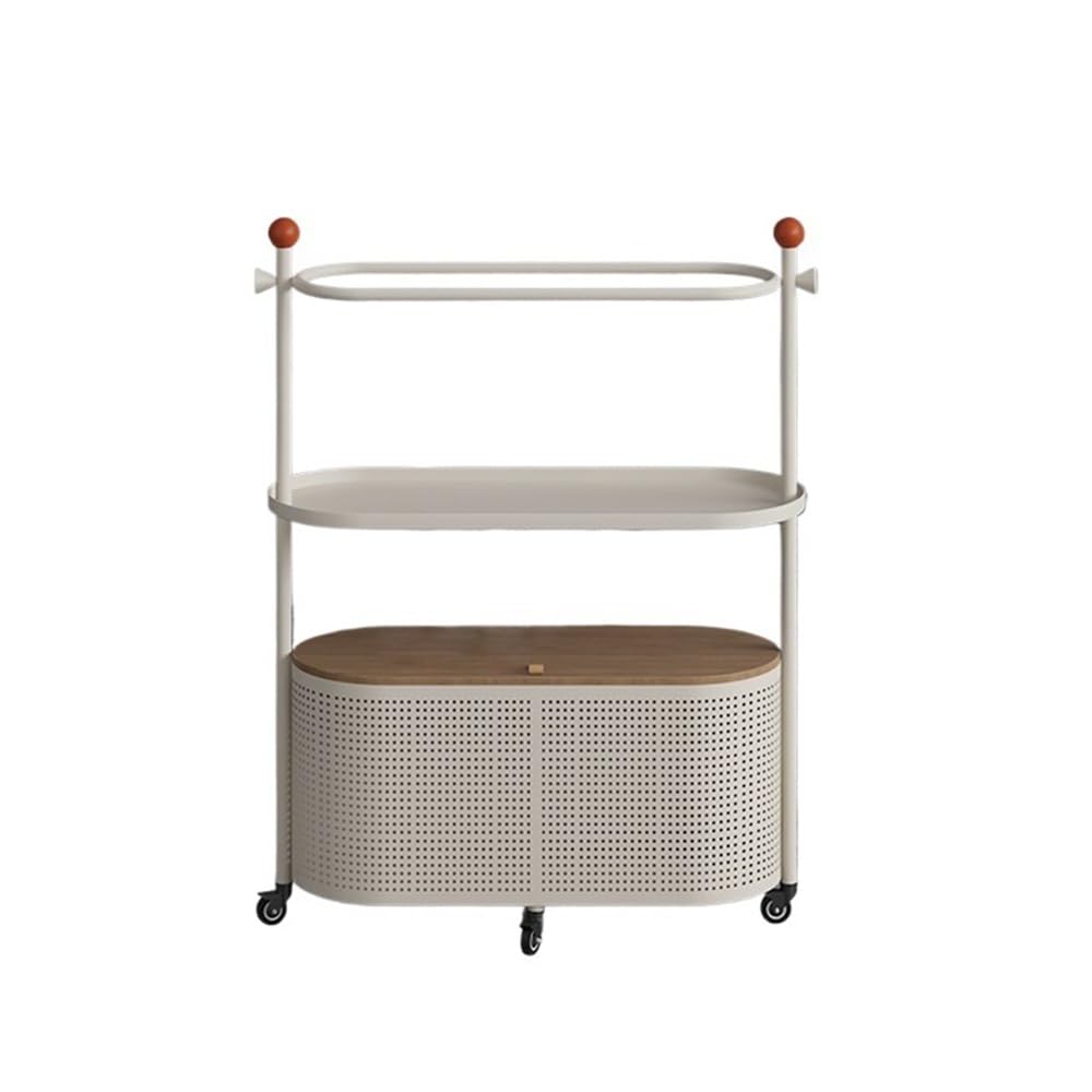 towel rail Bathroom Towel Rack Floor-standing Bath Iron Dirty Clothes Basket Gap Integrated(Gris)