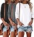 Bliwov 3 Pack 3/4 Sleeve Tops for Women Crewneck Basics Casual Work Tees Spring Summer Trendy T Shirts 2026 Clothes Blouses