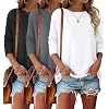 Bliwov 3 Pack 3/4 Sleeve Tops for Women Crewneck Basics Casual Work Tees Spring Summer Trendy T Shirts 2026 Clothes Blouses