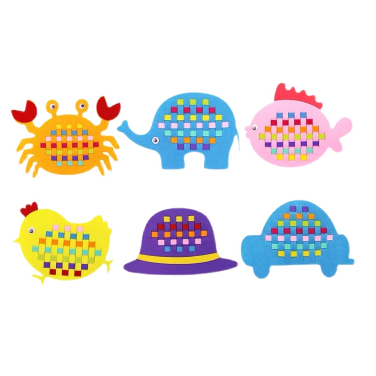 Hemoton 6Pcs Non Woven Hand Knitted for Early Learning Education for Creative Play Random Colors for Preschool and Kindergarten Activities