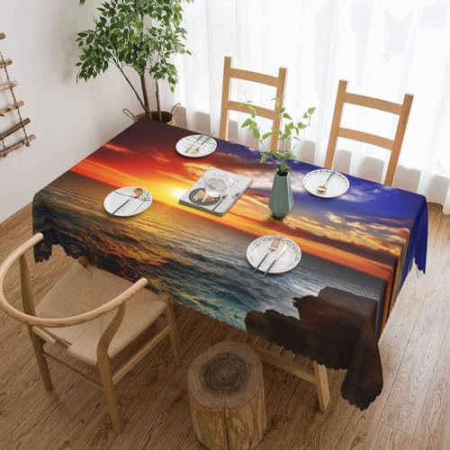 Nappe rectangulaire de qualité supérieure avec décor panoramique de la mer