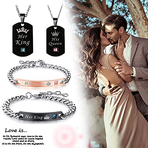 Cupimatch Set Collana e Bracciale da Coppia Lovers...