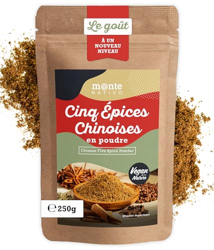 Cinq épices Chinoises en Poudre Monte Nativo (250g) - Mélange d'épices pur et naturel idéal pour la Cuisine Chinoise - Assaisonnement 5 epices Chinoises -...