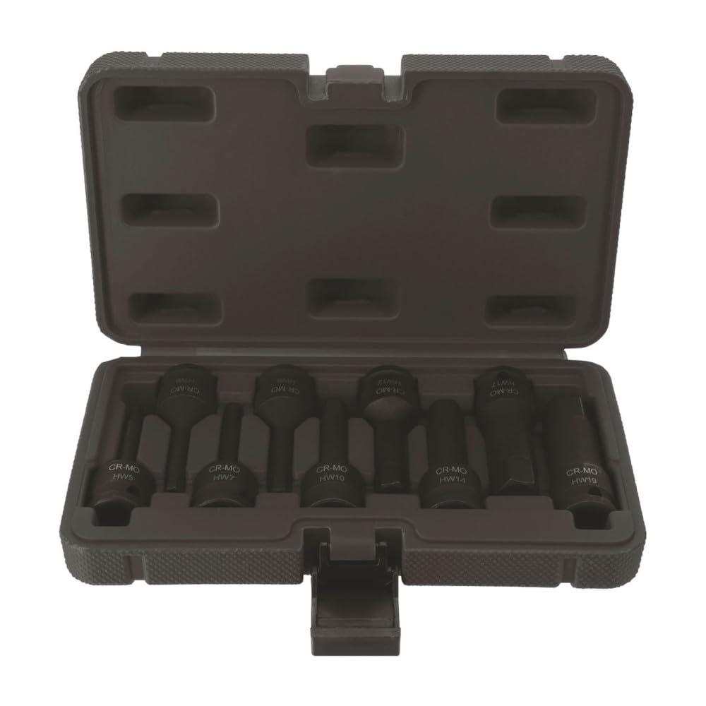 Coffret 9 Douilles à choc BTR carré 1/2