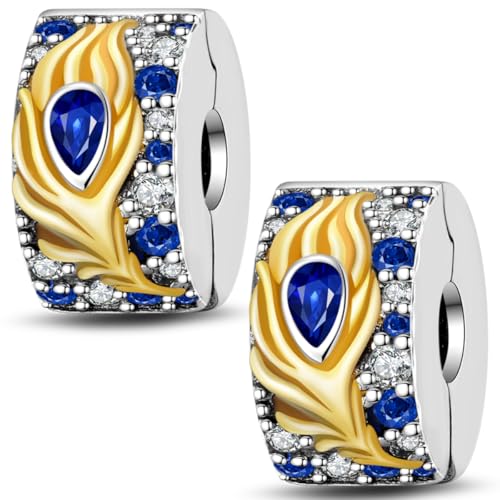 Pandach 925 sterling silver Clip Spacer Charm for Bracelet Clip Lock Stopper Bead Spacer European Openable Beads 2Pcs