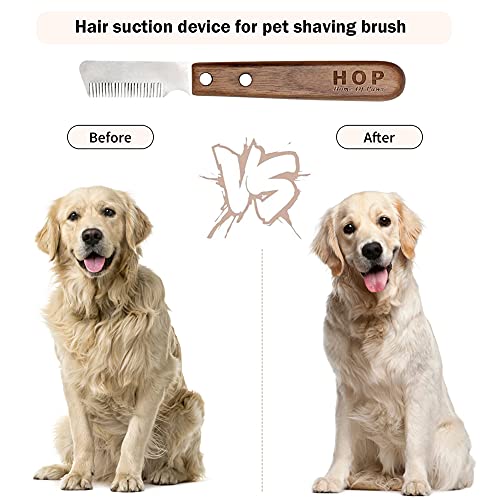 SoeHong Professionele Rvs Hondenkam, met Houten Handvat Grooming Borstel Haar Remover Pluck Haar Tool Scheren Kam… - Image 6