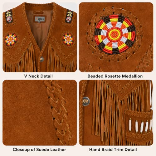 Image of Men's Western Suede Leather Vest