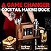Lexenic Cocktail Making Dock, 23-Piece Cocktail Shaker Set with Versatile Wooden Stand, Easy Access Stainless Steel Bartender Kit All-in-One Home Bar Organization, Premium Gift Set