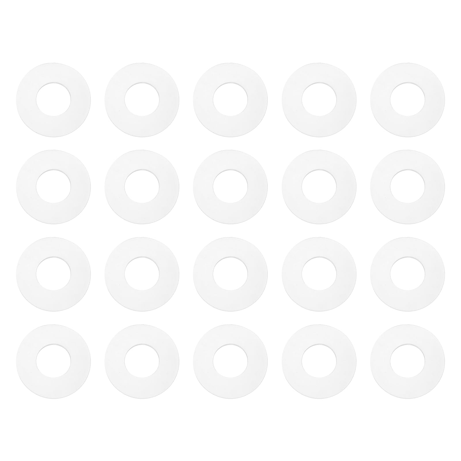 PATIKIL M20 Silicone Flat Washer, 20 Pcs 20mm ID 30mm OD 2mm Thick Plain Washer Grommets O-Ring Sealing Gasket Spacer for Faucet Pipe Water Hose Shower Door Handles, White — image 1
