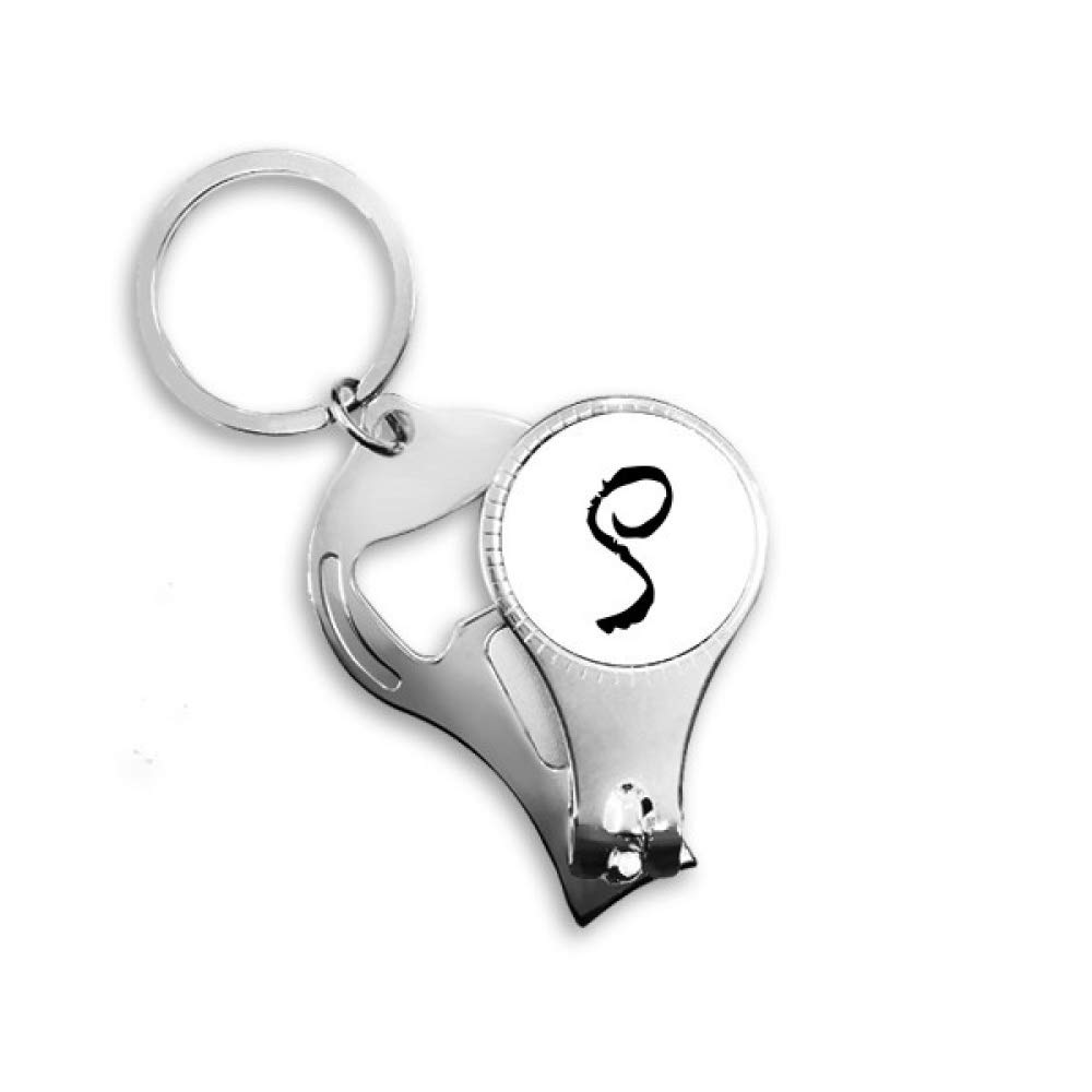 Porte-clés décapsuleur à ongles alphabet grec noir pour vos apéros