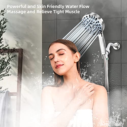 BESAQUO Shower Head,10 Functions High Pressure shower head with handheld, Built-in Pause Mode & 2 Power Wash, Non-Clogging Nozzles High Flow Hand Held Shower Head, Leakproof 6.5ft Hose&Metal Bracket - Image 3