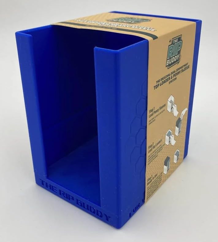 Original Toploader & Penny Sleeve Station - Dual- Compartment - Holds 250 Penny Sleeves & up to 45 Top Loaders Horizontally or up to 60 Vertically - Sports Cards & TCG - 4.75x4.25 White