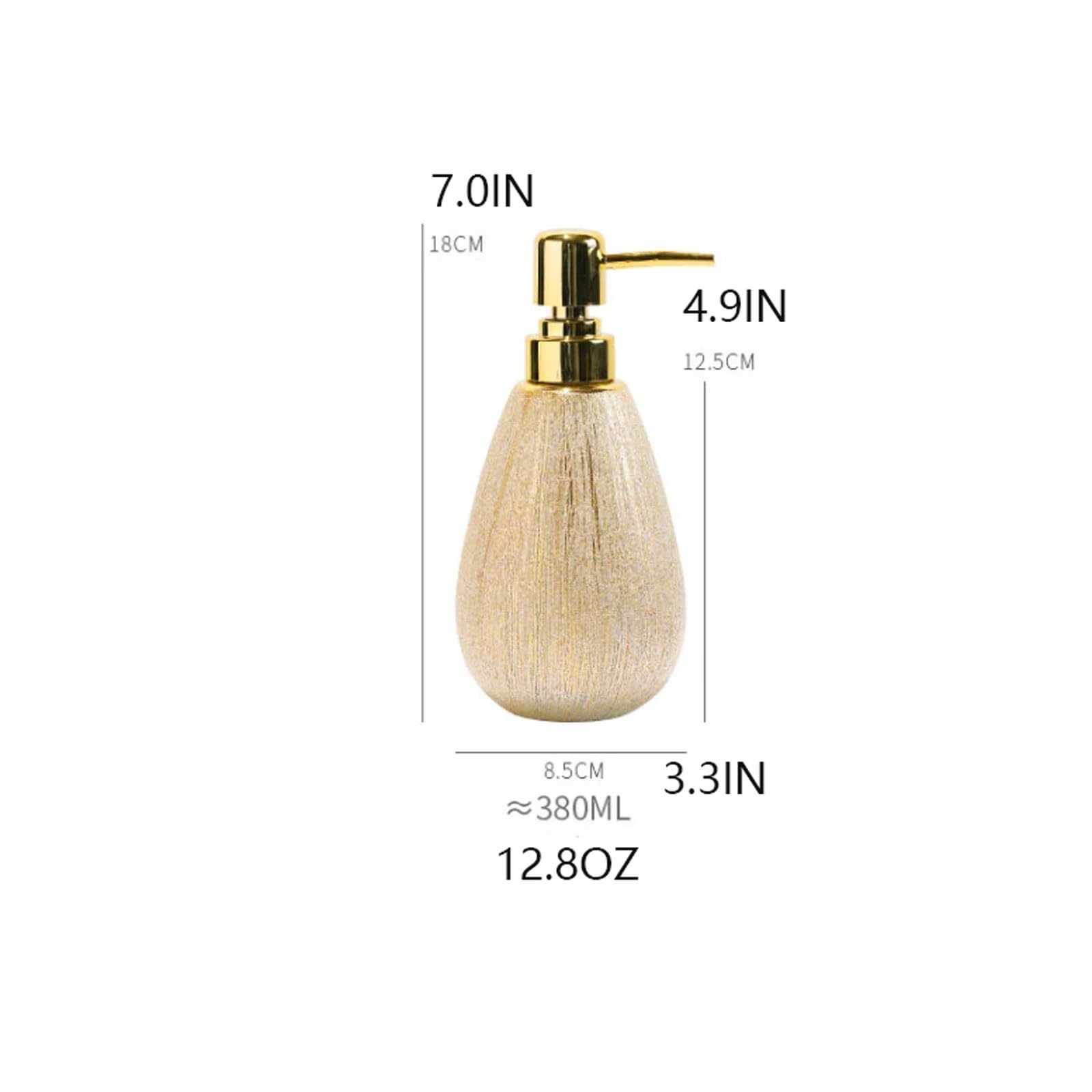 Ceramiczny dozownik mydła 373 ML (12,8 uncji), głowica pompy do malowania wodą, pozłacana i brązowa, blat dozownika