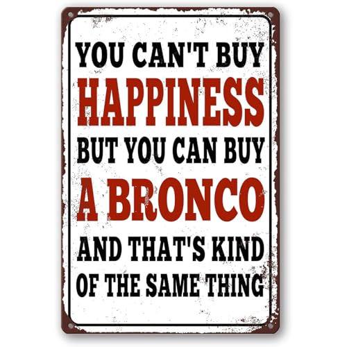 Stmoau Bronco Sign, Bronco Accessories, Vintage Metal Bronco Signs