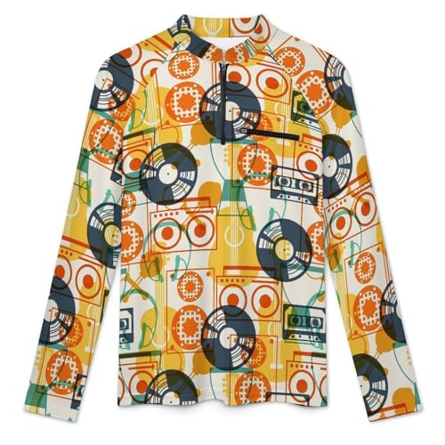 Musical Instruments Men's Rash Guard Long Sleeves Quick Dry Fishing Workout Shirts with Zipper3