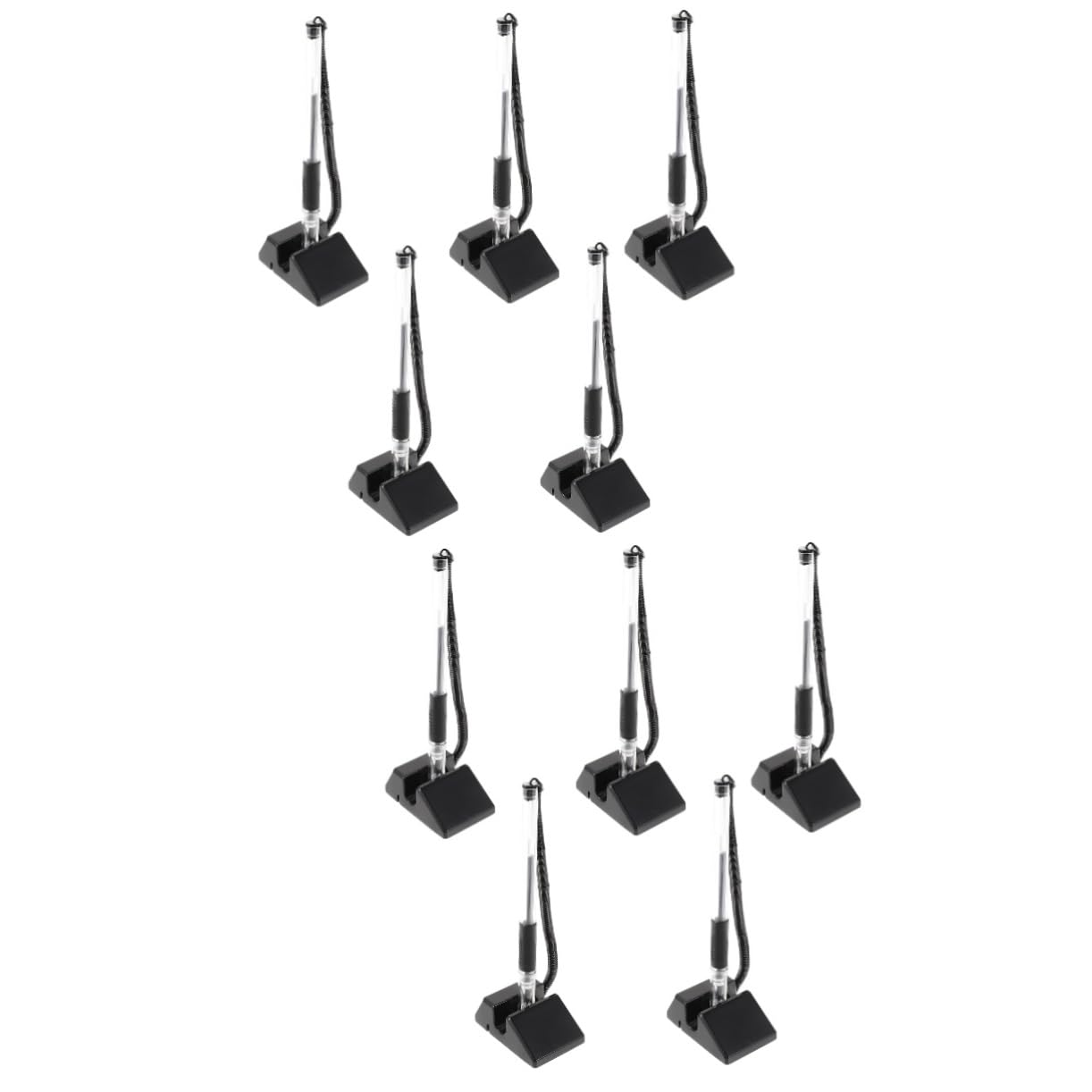 Ciieeo 10pièces Stylos De Bureau Autocollants Noirs De Stylos à Bille Avec Base De Support Écriture Fluide Et Pratique Pour Réception Et Bureau