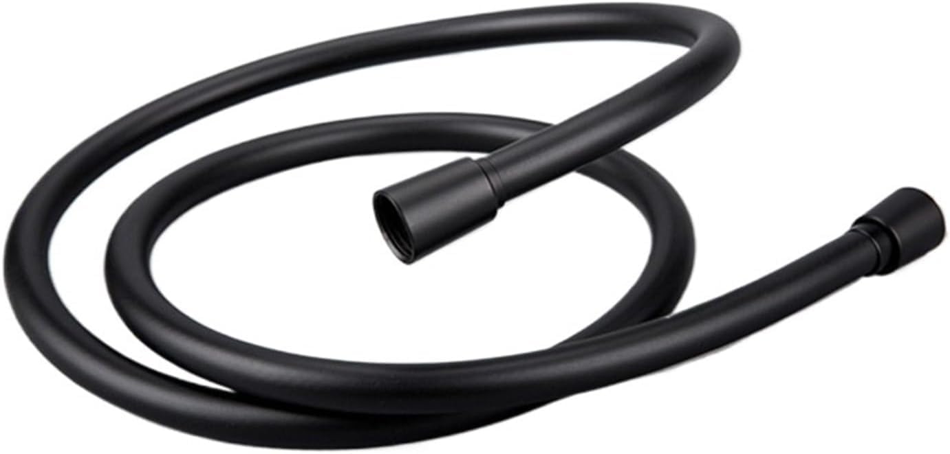 Gkirqvpe Pvc 1.2M Black Shower Hose, Flexible Shower Hose Stainless Steel Pvc Pressure Silver Black 1M-2M 1/2 Inch Universal