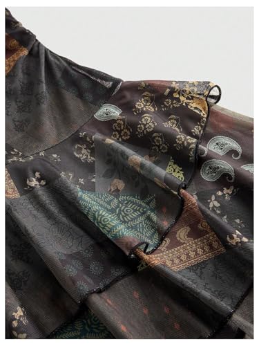 SOLY HUX Women's Vintage Halter Deep V Neck Ruffle Mini Dress Layered Flowy Sundresses Festival Rave Outfits4