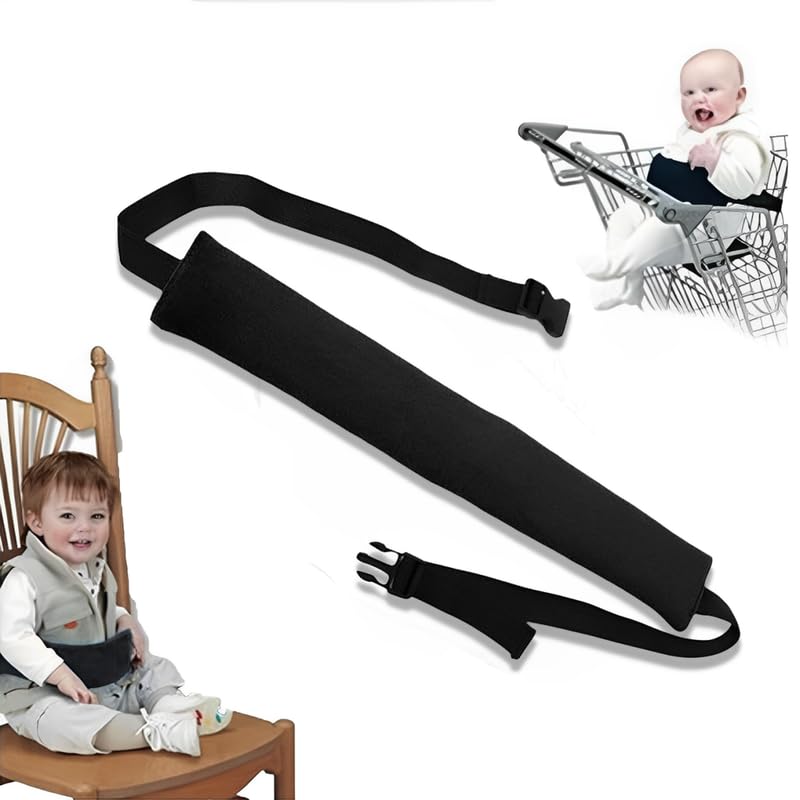 SAFE-O-KID Newly Launched-Baby Chair Safety Seat Strap Baby, Feeding Safety Seat Belt For Travel/Home-Black,1 Count
