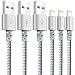 Chargers, Moallia 3-Pack 6-Feet Extra Long Charging Cable Durable Fast Charging Data Sync Cord Compatible with iPhone X, iPhone 8, iPhone 7, iPhone 6, iPhone 5, iPad Mini & More(White)