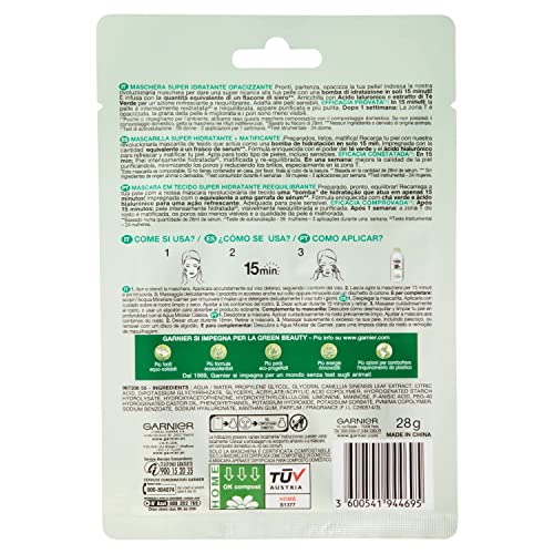 Garnier SkinActive Hydra Bomb Masque en tissu super hydratant et matifiant - 28g