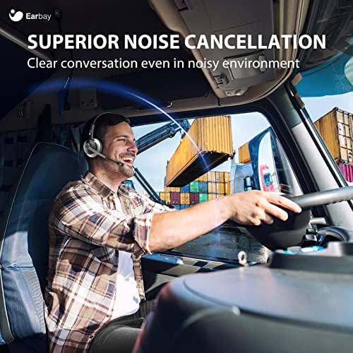 Trucker Bluetooth Headset with Microphone, Wireless Headset with AI Noise Cancelling & USB Dongle, Wireless On-Ear Headphones for Trucker Home Office PC Computer Teams Zoom Skype Conference Business