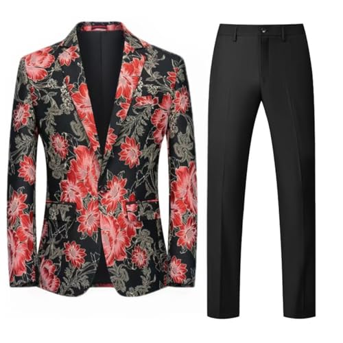 Costume de mariage pour hommes à revers cranté veste jacquard et pantalon confortable