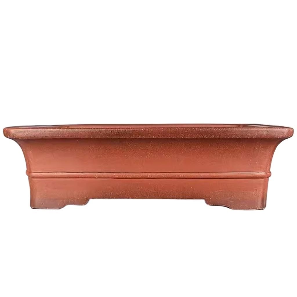 GELASIGE Flower Pots Plant Pot Purple Clay Bonsai Planter Handmade Rectangular 23 Inch Large Planter Outdoor Flower Pots