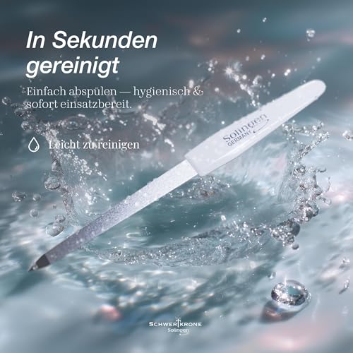 Foto von SCHWERTKRONE ® 4er Set Saphir-Nagelfeilen [MADE IN SOLINGEN - GERMANY] - Nagelfeilen Naturnägel Nail File - Nagelfeile feilen Nägel - Für Maniküre und Pediküre - Fein und Grob in 4 Größen
