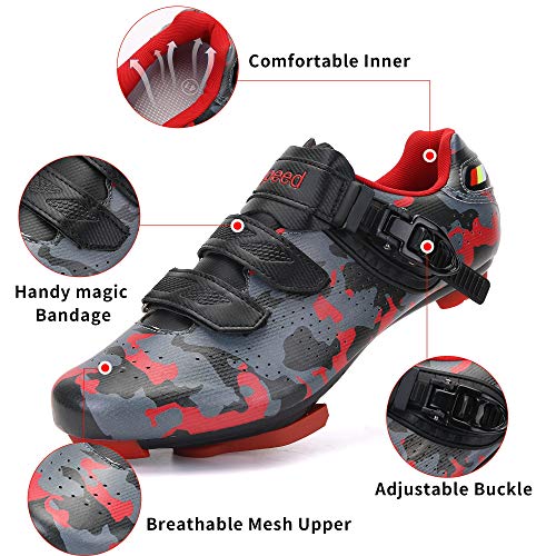 Image of Unisex Cycling Shoes Compatible with pelaton Indoor Road Bike Riding Shoes for Men and Women Delta Cleats Clip Outdoor Pedal