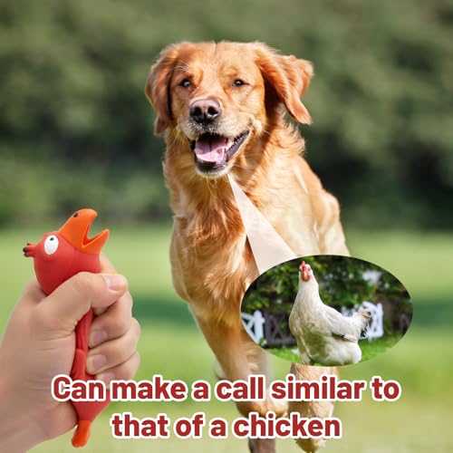 DvBCNMe 3 StüCk Gummihuhn Hundespielzeug, Das Spielzeug Quietscht FüR Den Hund, Hundespielzeug Unzerstörbar, Interaktives FüR Welpen Zum Zahnen,Kauspielzeug FüR Kleine Hunde