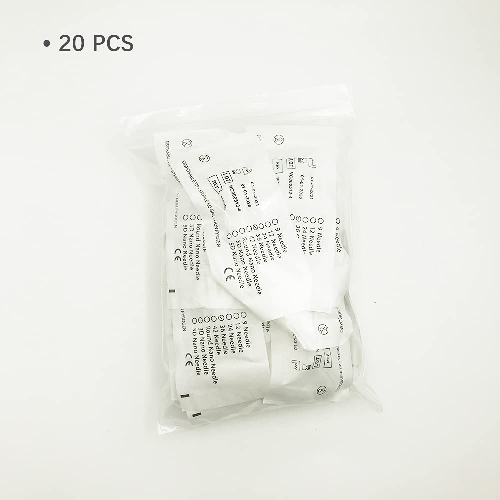 20 micro aghi per Dermapen, aghi di ricambio per cartuccia con attacco a vite regolare, per auto Derma Electric a 36 pin, con attacco a vite