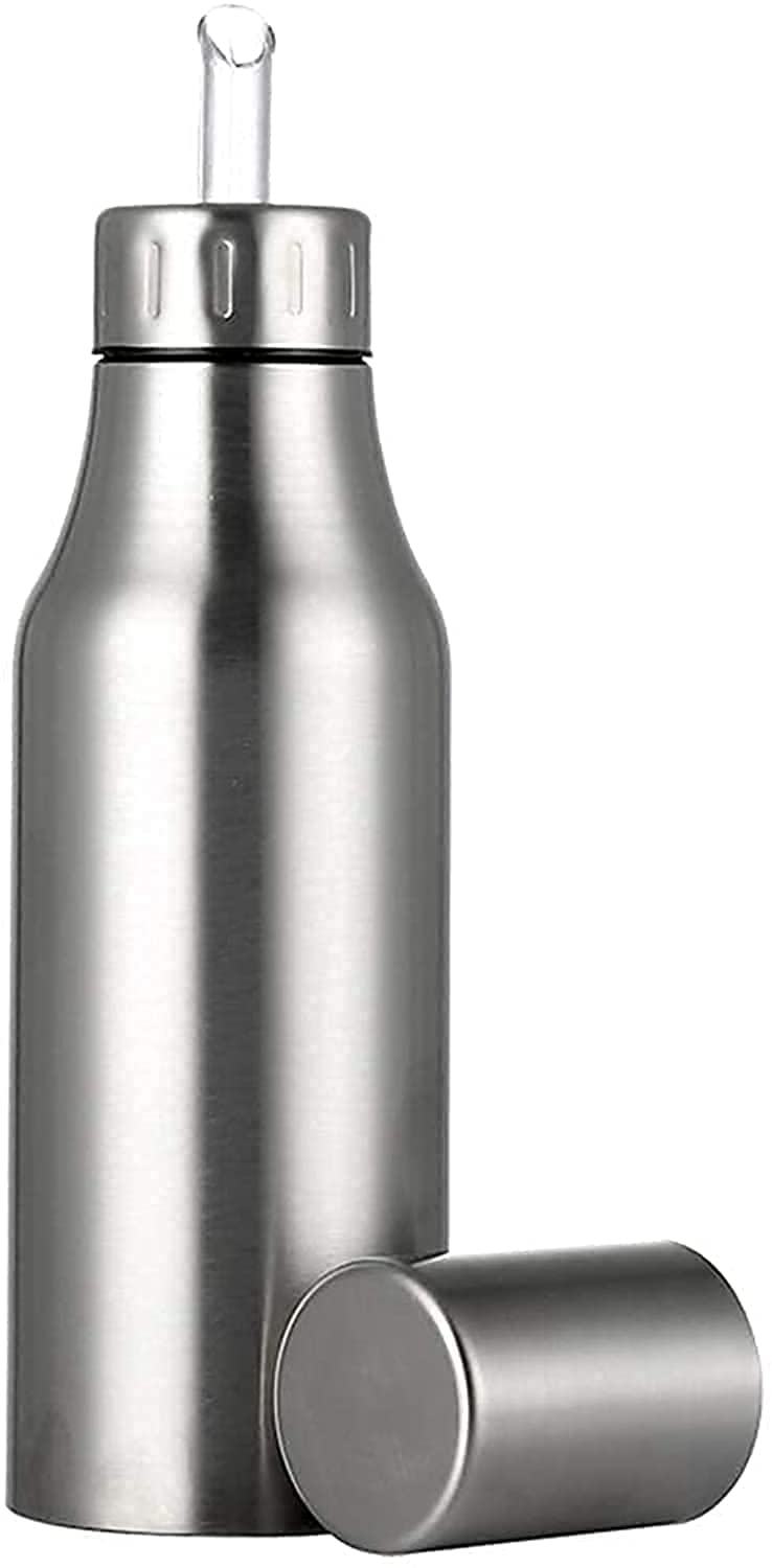 LIENJAER Olive Oil Dispenser 25oz Oil Bottle Stainless Steel Leak Proof Olive Oil Decanter for Kitchen (750ML)