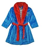 DC Comics Big Boys' Clark Kent Velvet Fleece Robe, Blue, X-Small