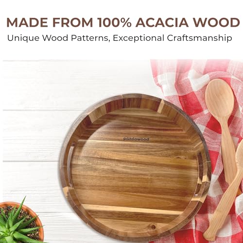 Pandawood LAZYSUSAN-12IN 12 Inch Lazy Susan Organizer 100% Acacia Wood thumb #8