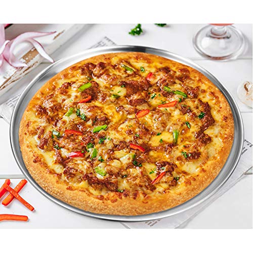 Deedro Pizza Baking Pan Pizza Sheet, 10 Inch Stainless Steel Pizza Tray Round Pizza Oven Pan For Home Restaurant Pizzeria, Nontoxic & Heavy Duty, Easy Clean & Dishwasher Safe, Set Of 4 #TOP5